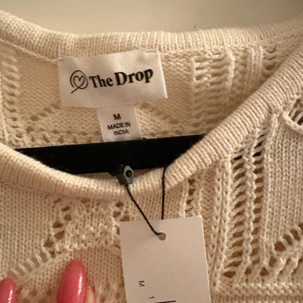 The Drop Women's Laney Crochet Micro Cream Mini Dress Size M NWT - Picture 6 of 6